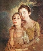 GAINSBOROUGH, Thomas The Artist-s Daughters with a Cat oil painting picture wholesale